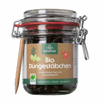 KleePura Düngestäbchen im Glas Vorderseite