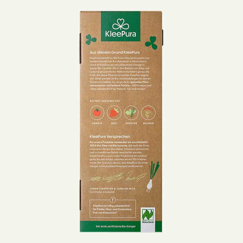 KleePura Bio Universaldünger 1,75 kg Rückseite