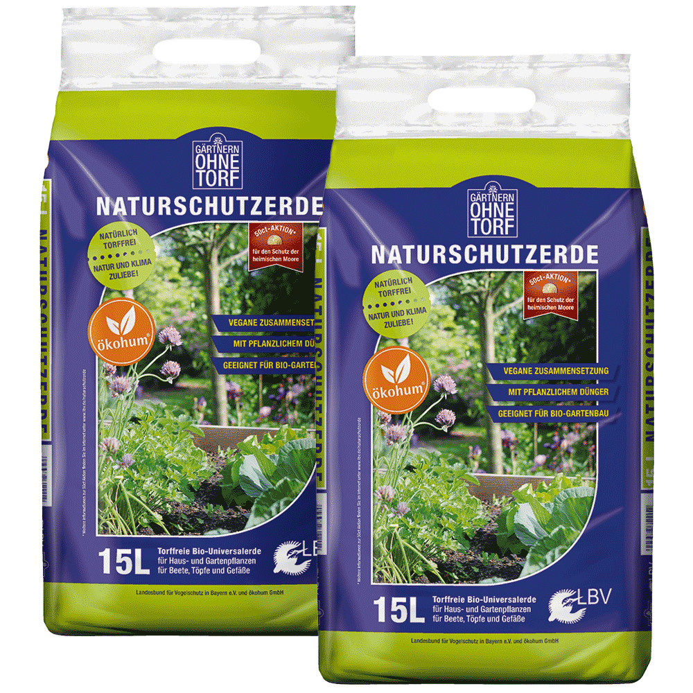 Vegane Bio Naturschutzerde Doppelpack 2 x 15 Liter