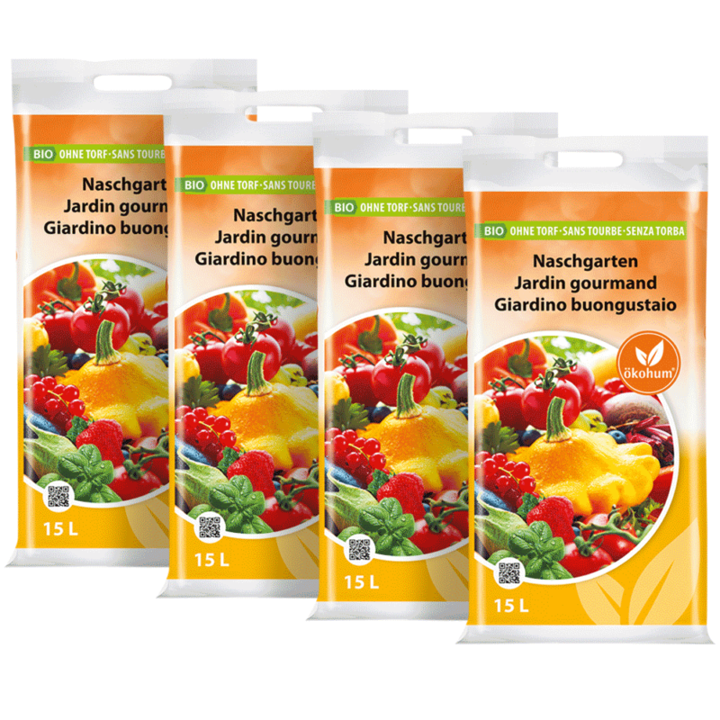 ökohum Bio Erde Naschgarten Viererpack