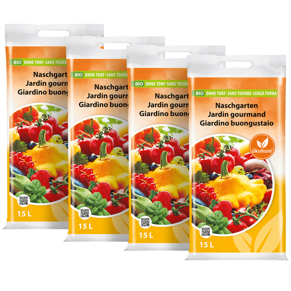 ökohum Bio Erde Naschgarten Viererpack